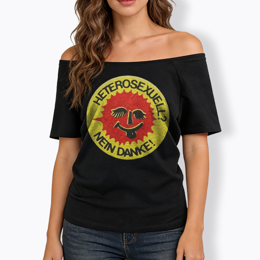 Heterosexuell Nein Danke Off Shoulder T-shirt