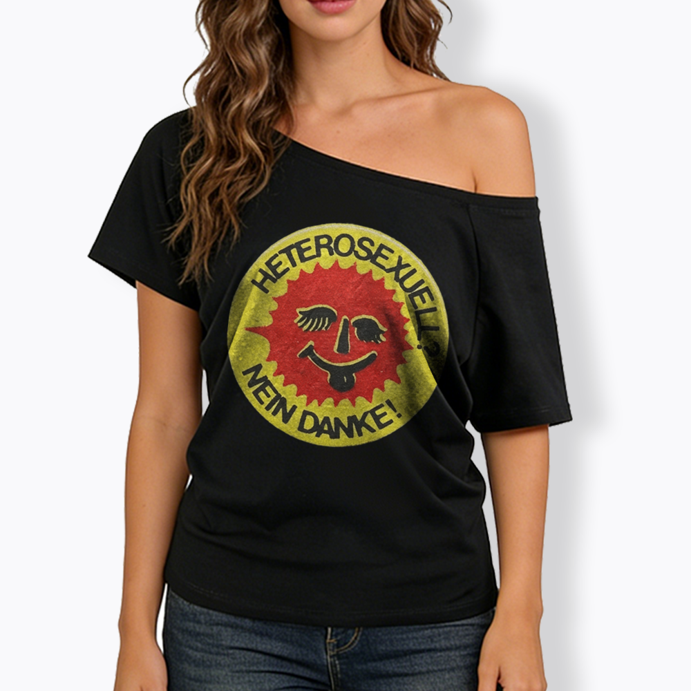 Heterosexuell Nein Danke Off Shoulder T-shirt