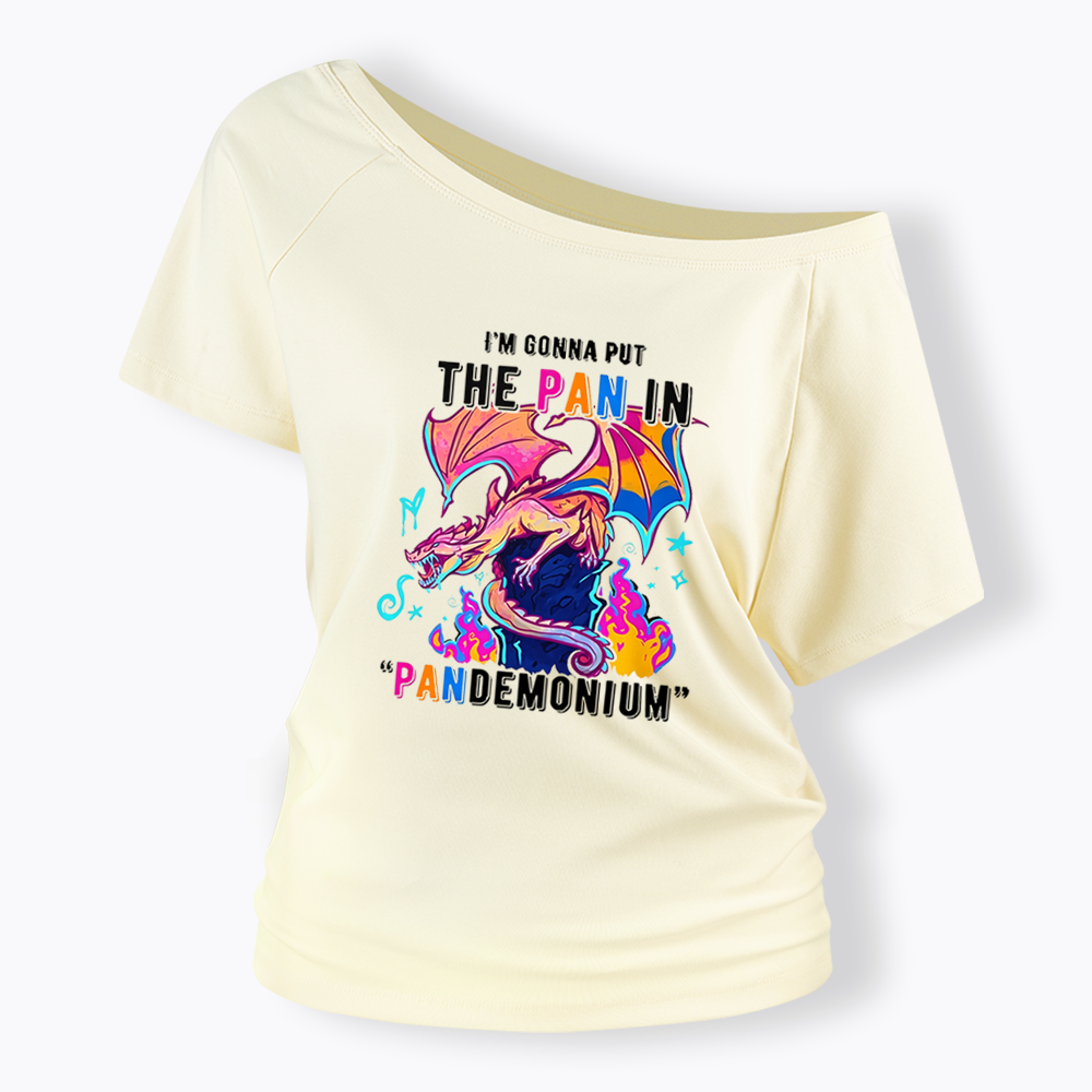 Dragon Pansexual Pride Off Shoulder T-shirt