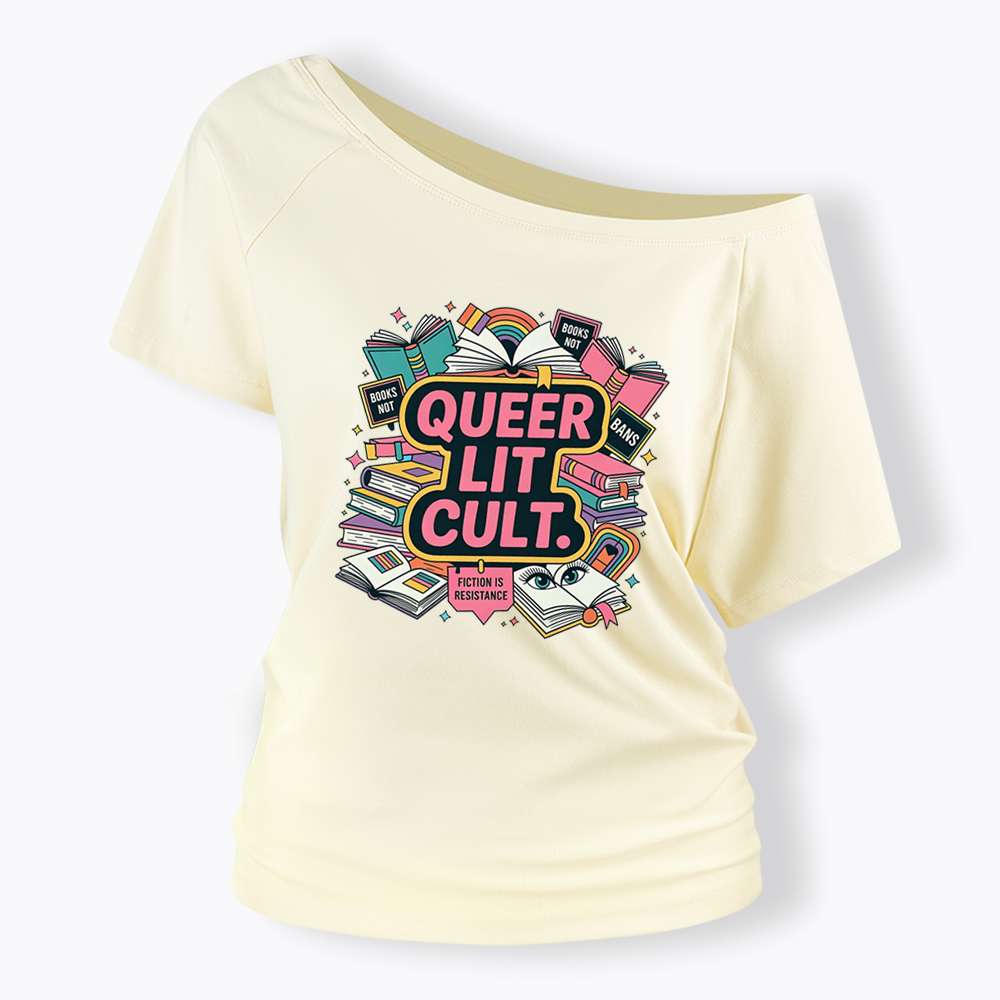 Queer Bookish Off Shoulder T-shirt