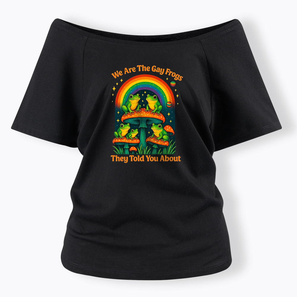 Gay Frogs Meme Off Shoulder T-shirt
