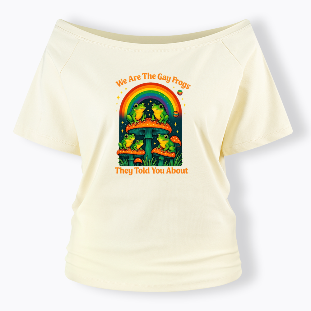Gay Frogs Meme Off Shoulder T-shirt