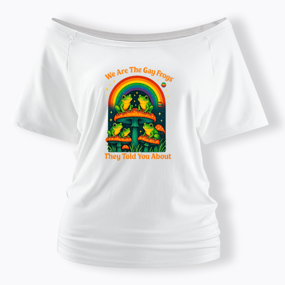 Gay Frogs Meme Off Shoulder T-shirt