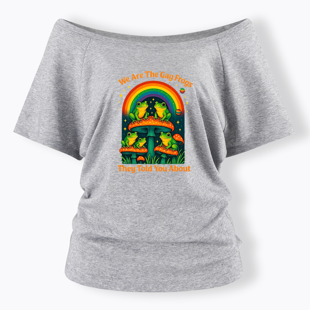 Gay Frogs Meme Off Shoulder T-shirt