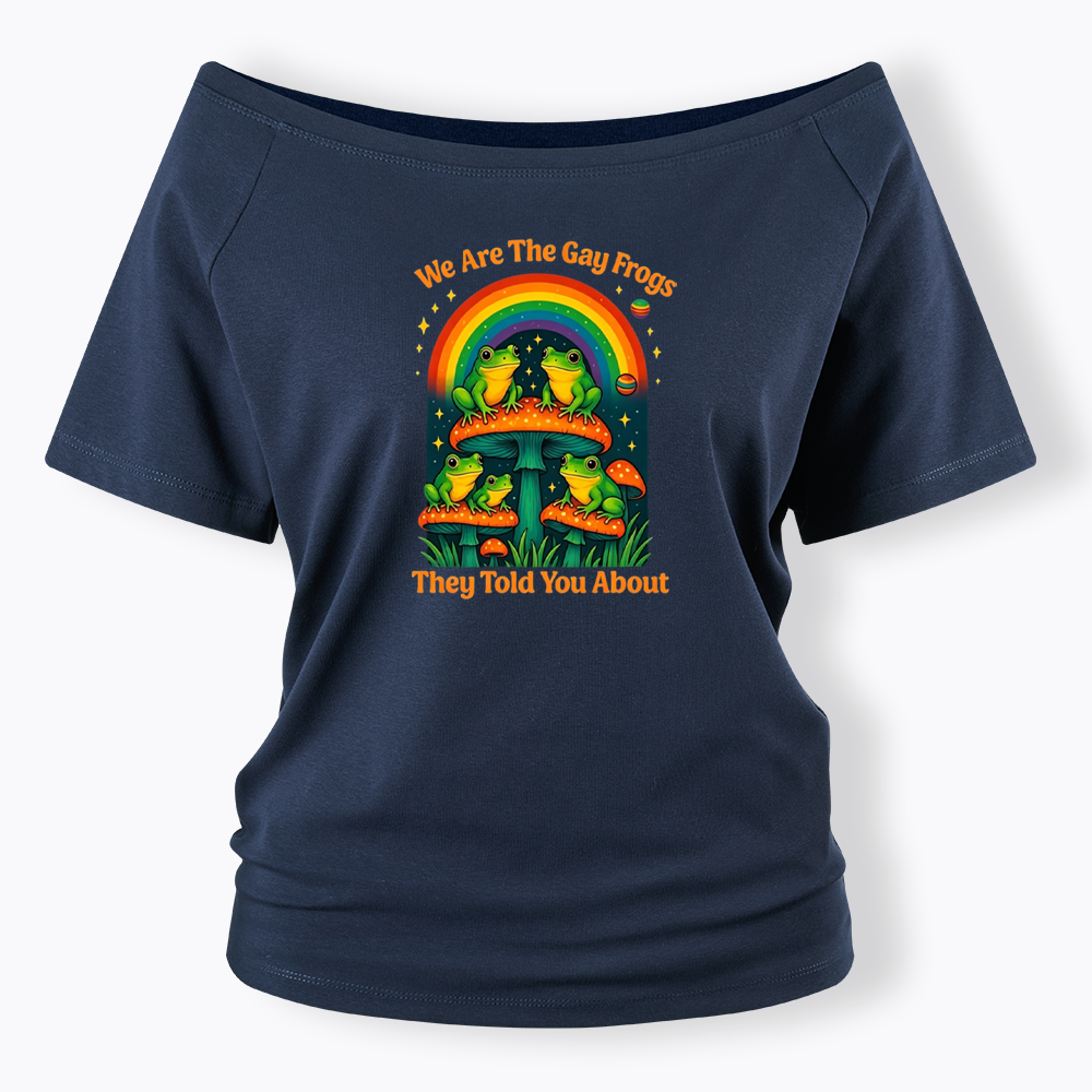 Gay Frogs Meme Off Shoulder T-shirt