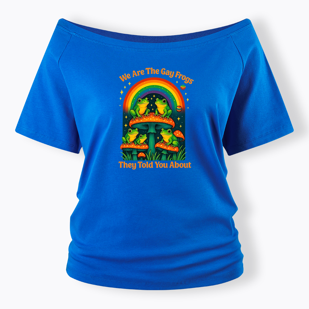 Gay Frogs Meme Off Shoulder T-shirt