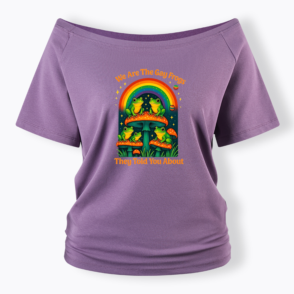 Gay Frogs Meme Off Shoulder T-shirt