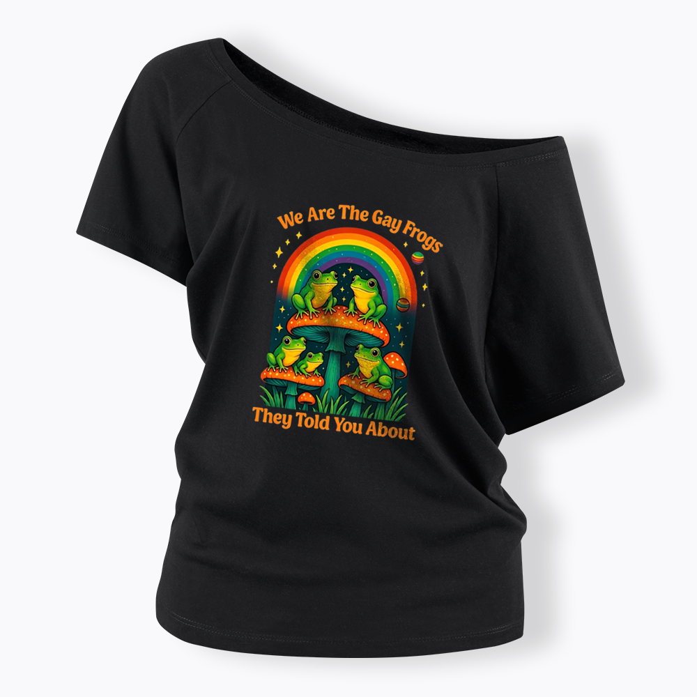 Gay Frogs Meme Off Shoulder T-shirt