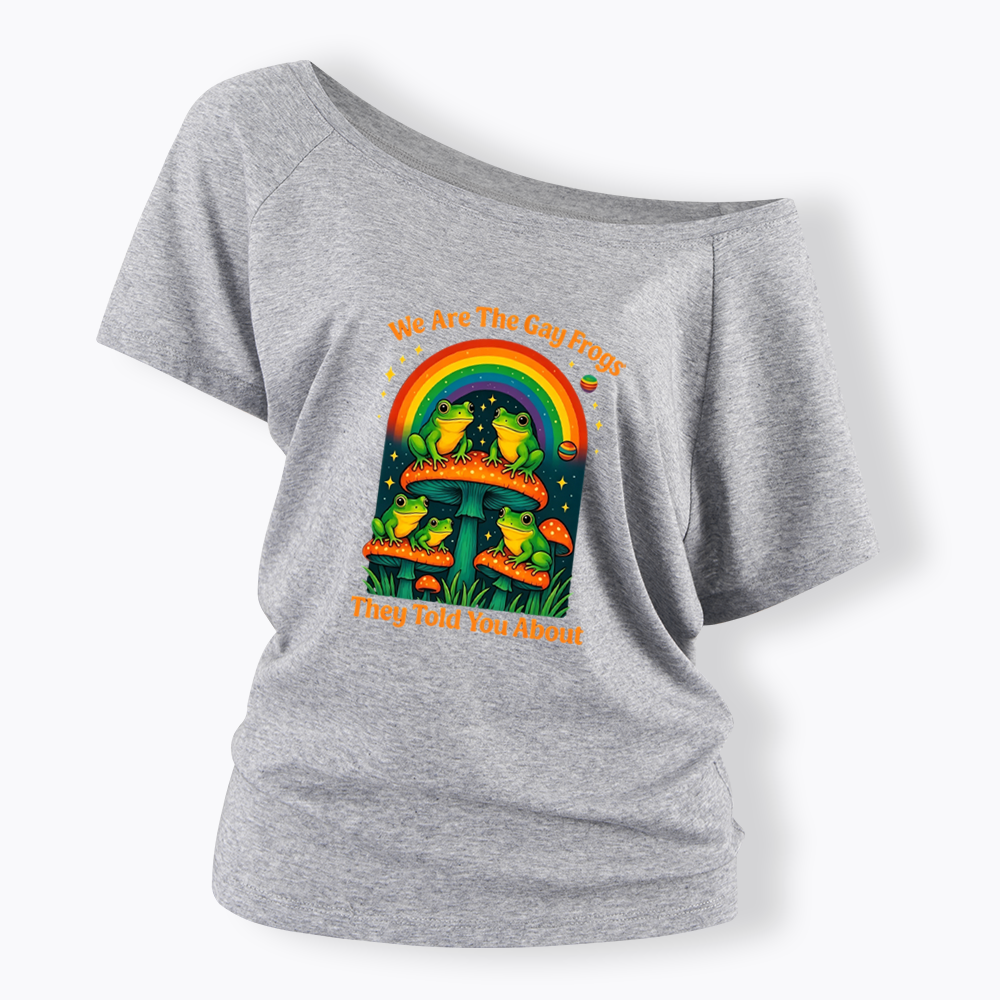Gay Frogs Meme Off Shoulder T-shirt