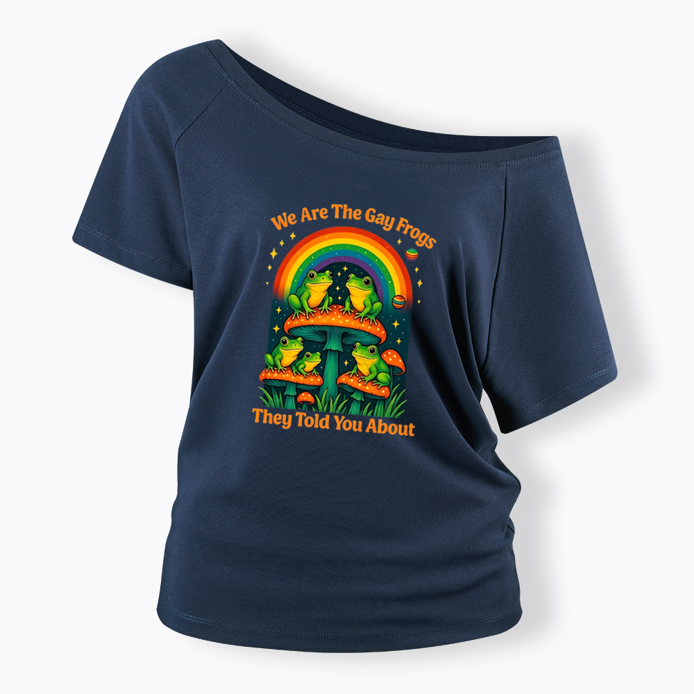 Gay Frogs Meme Off Shoulder T-shirt