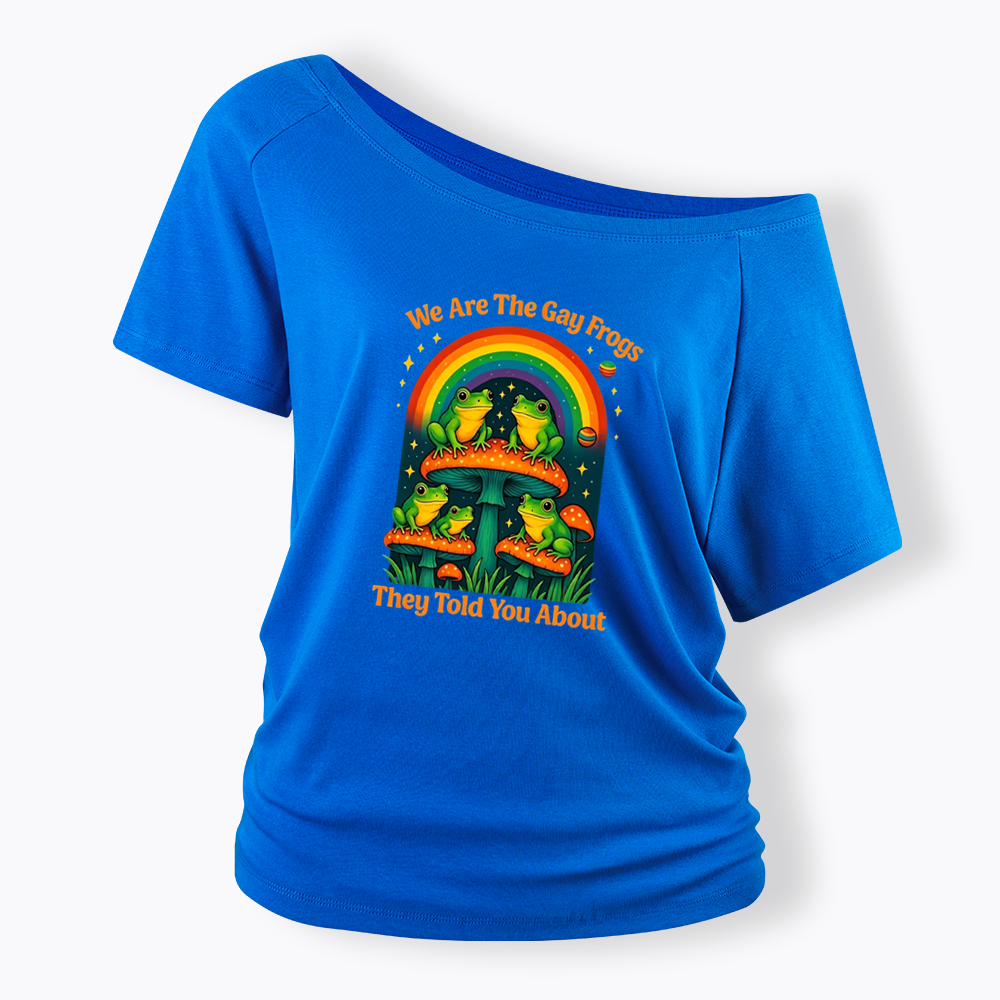 Gay Frogs Meme Off Shoulder T-shirt