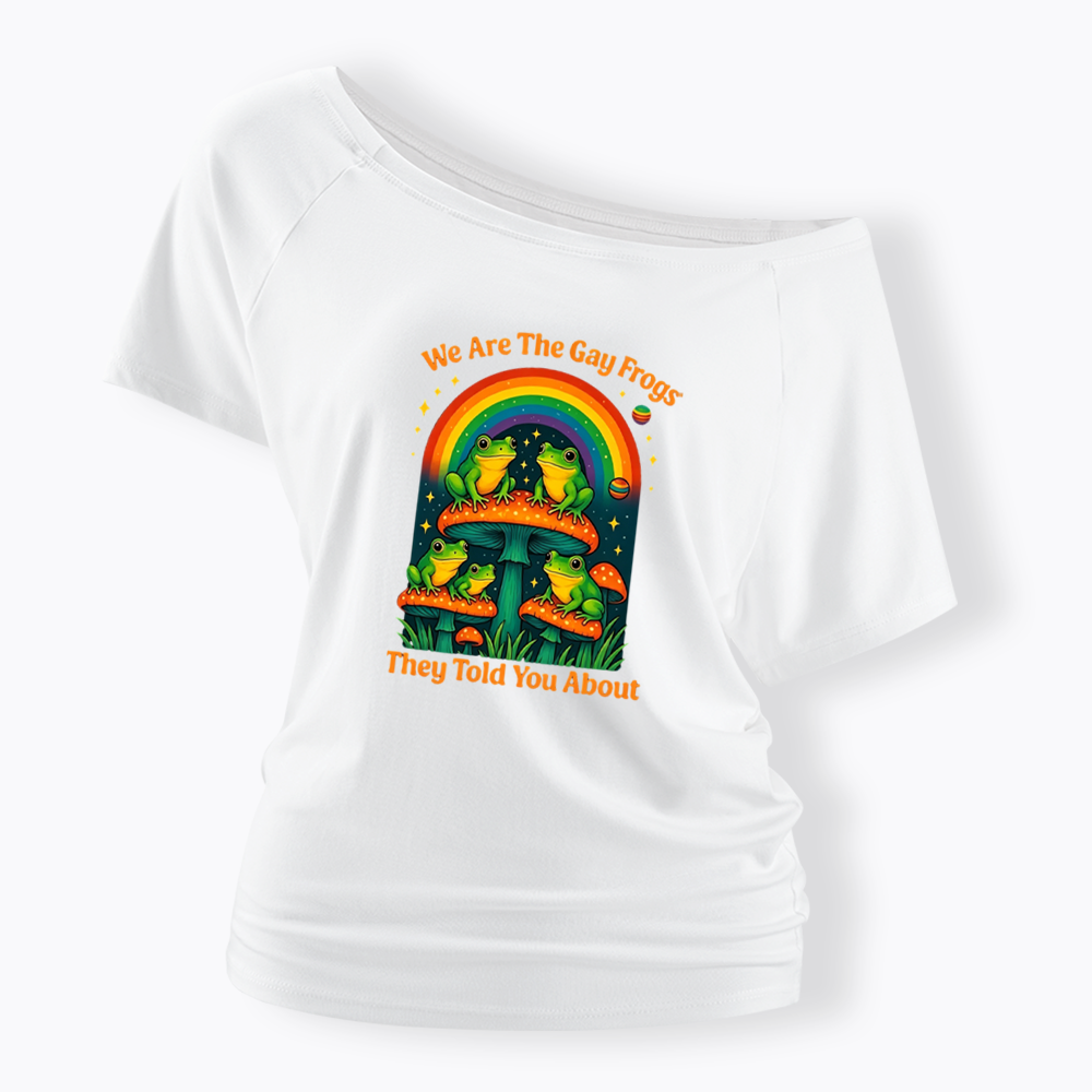 Gay Frogs Meme Off Shoulder T-shirt