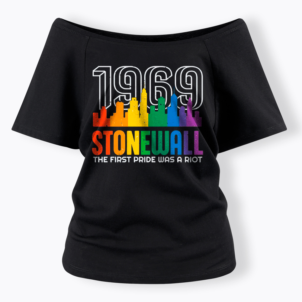 The first Pride Was a Riot Shirt EST 1969 Off Shoulder T-Shirt
