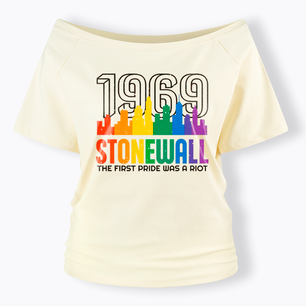 The first Pride Was a Riot Shirt EST 1969 Off Shoulder T-Shirt
