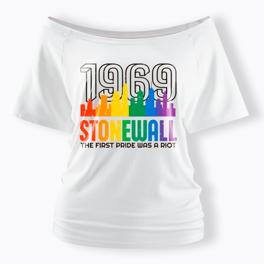The first Pride Was a Riot Shirt EST 1969 Off Shoulder T-Shirt
