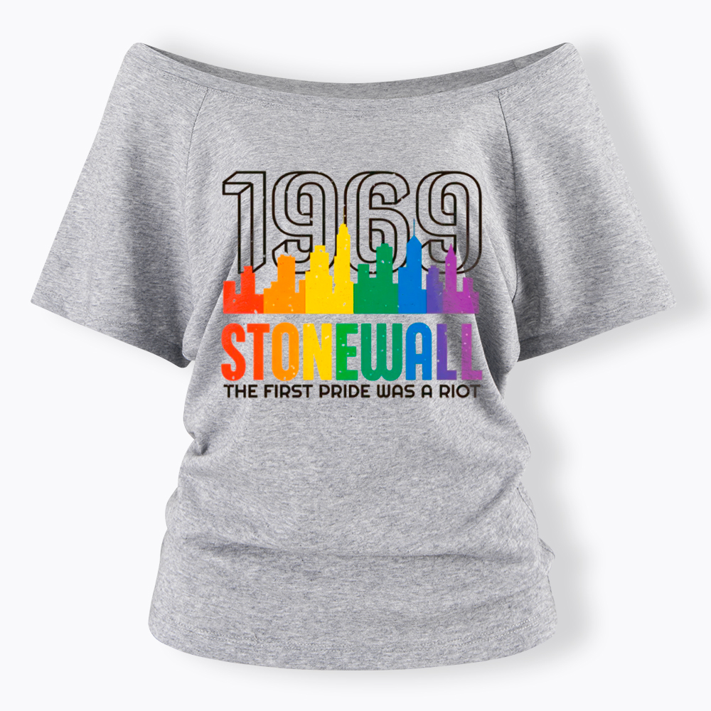 The first Pride Was a Riot Shirt EST 1969 Off Shoulder T-Shirt