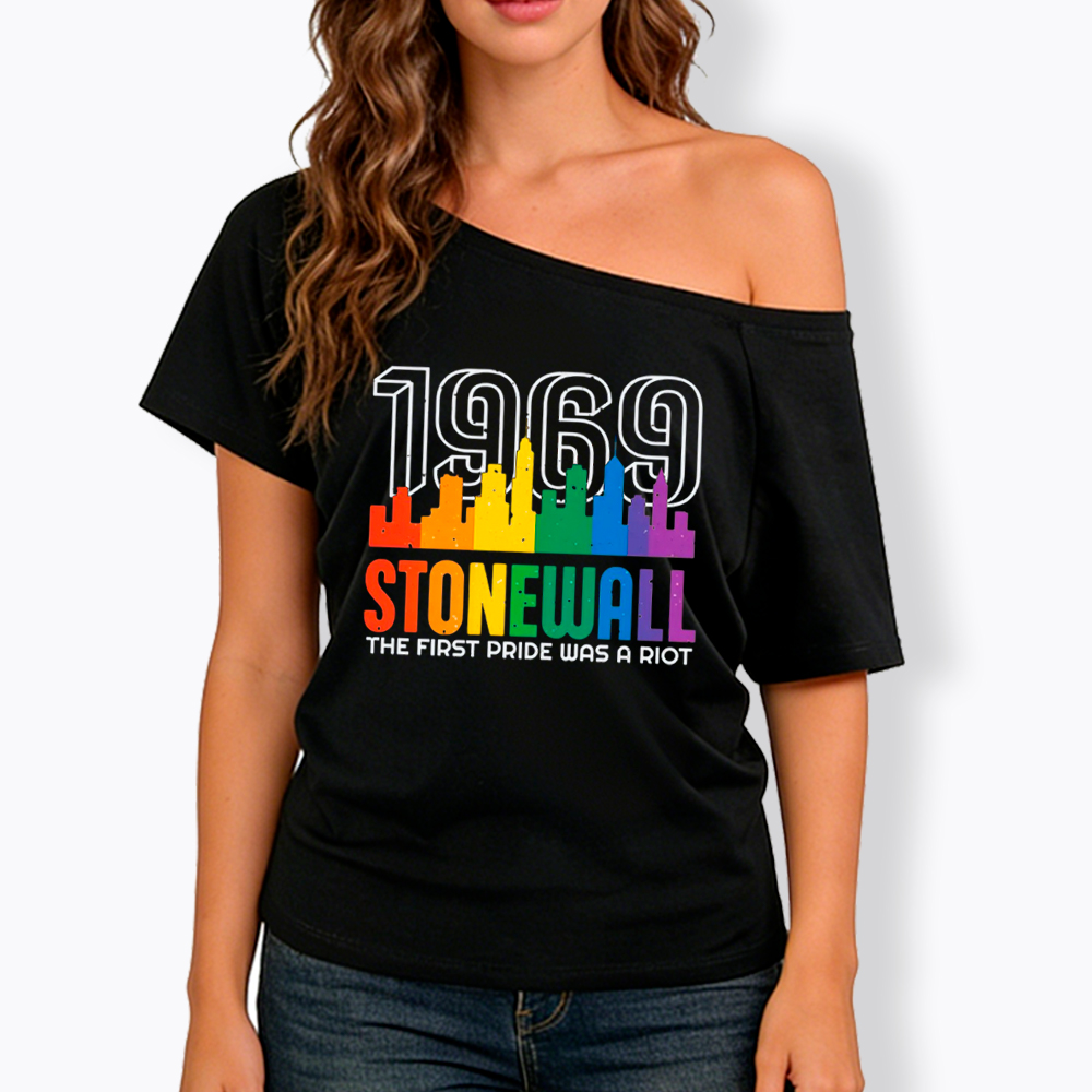 The first Pride Was a Riot Shirt EST 1969 Off Shoulder T-Shirt