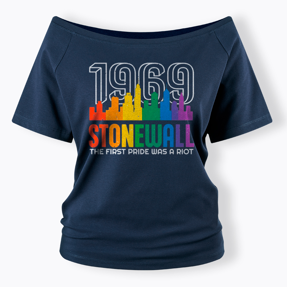 The first Pride Was a Riot Shirt EST 1969 Off Shoulder T-Shirt