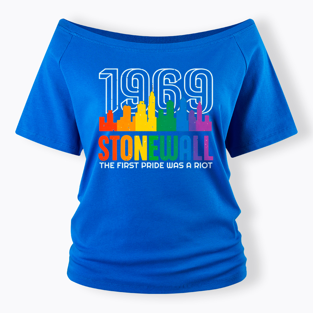 The first Pride Was a Riot Shirt EST 1969 Off Shoulder T-Shirt