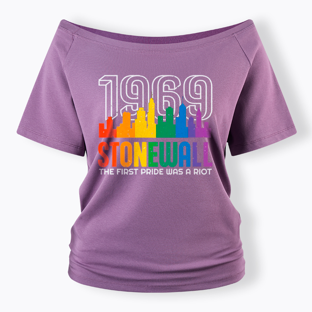The first Pride Was a Riot Shirt EST 1969 Off Shoulder T-Shirt