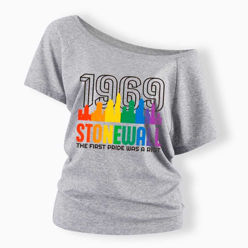 The first Pride Was a Riot Shirt EST 1969 Off Shoulder T-Shirt