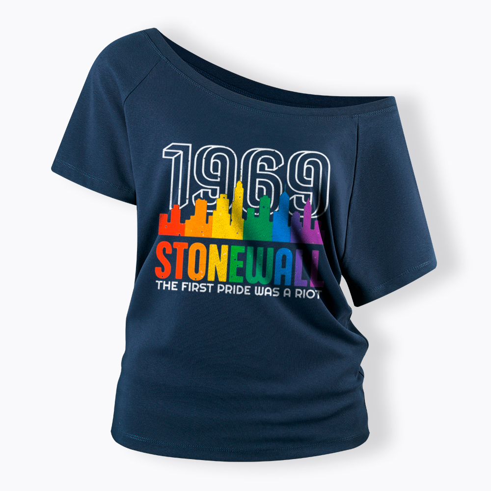 The first Pride Was a Riot Shirt EST 1969 Off Shoulder T-Shirt