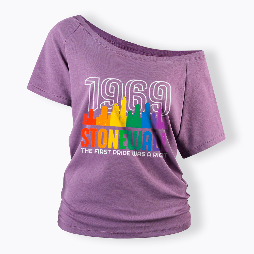The first Pride Was a Riot Shirt EST 1969 Off Shoulder T-Shirt