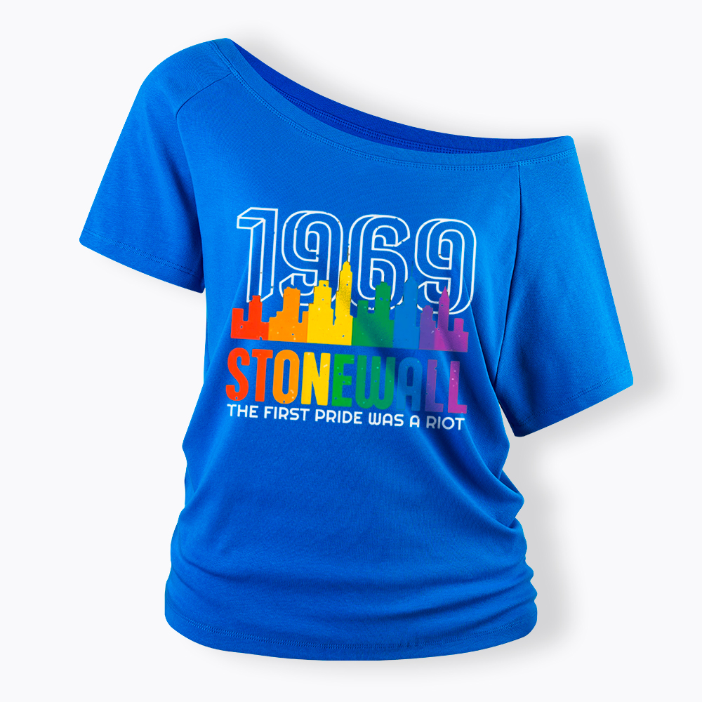 The first Pride Was a Riot Shirt EST 1969 Off Shoulder T-Shirt