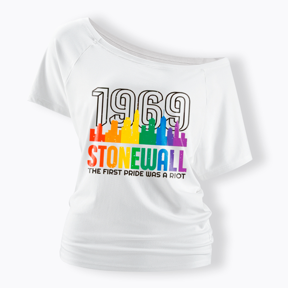 The first Pride Was a Riot Shirt EST 1969 Off Shoulder T-Shirt