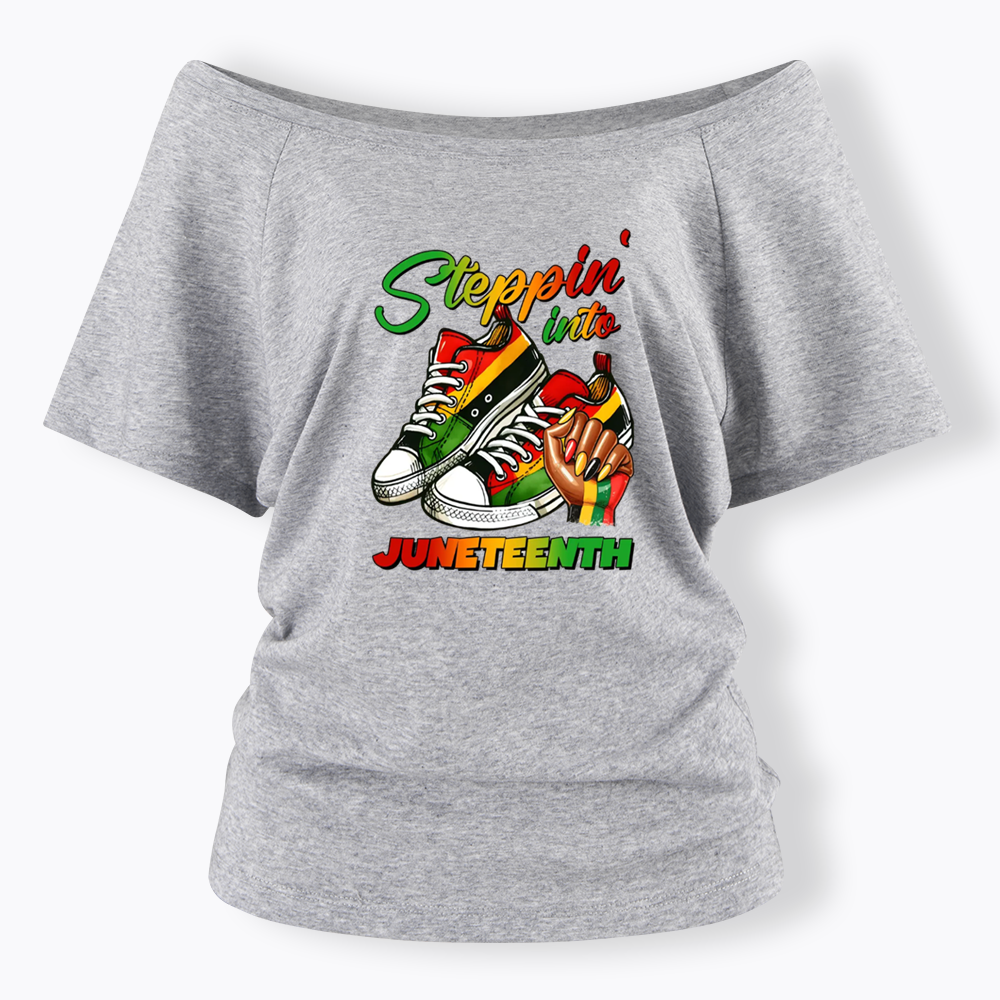 Stepping Into Juneteenth Off Shoulder T-shirt