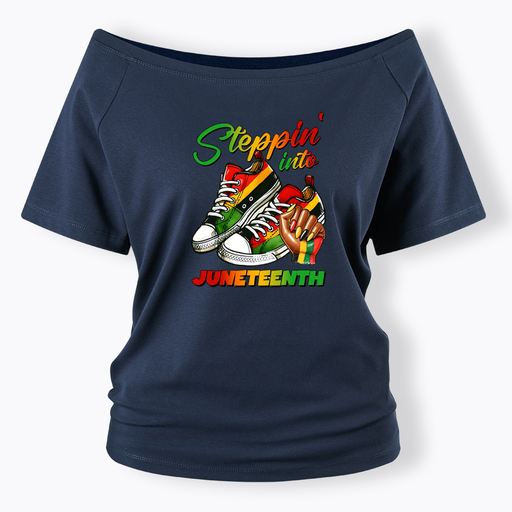 Stepping Into Juneteenth Off Shoulder T-shirt
