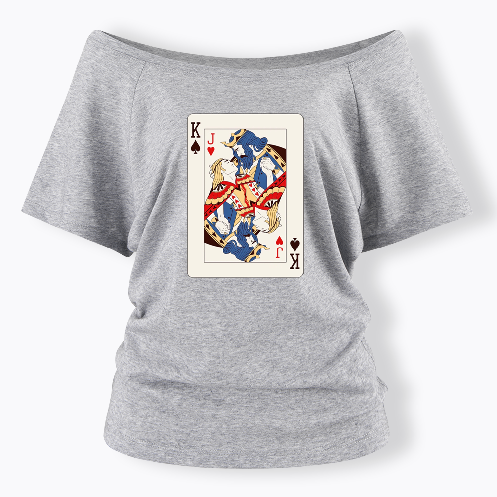 Deck Of Cards King Jack Off Shoulder T-shirt