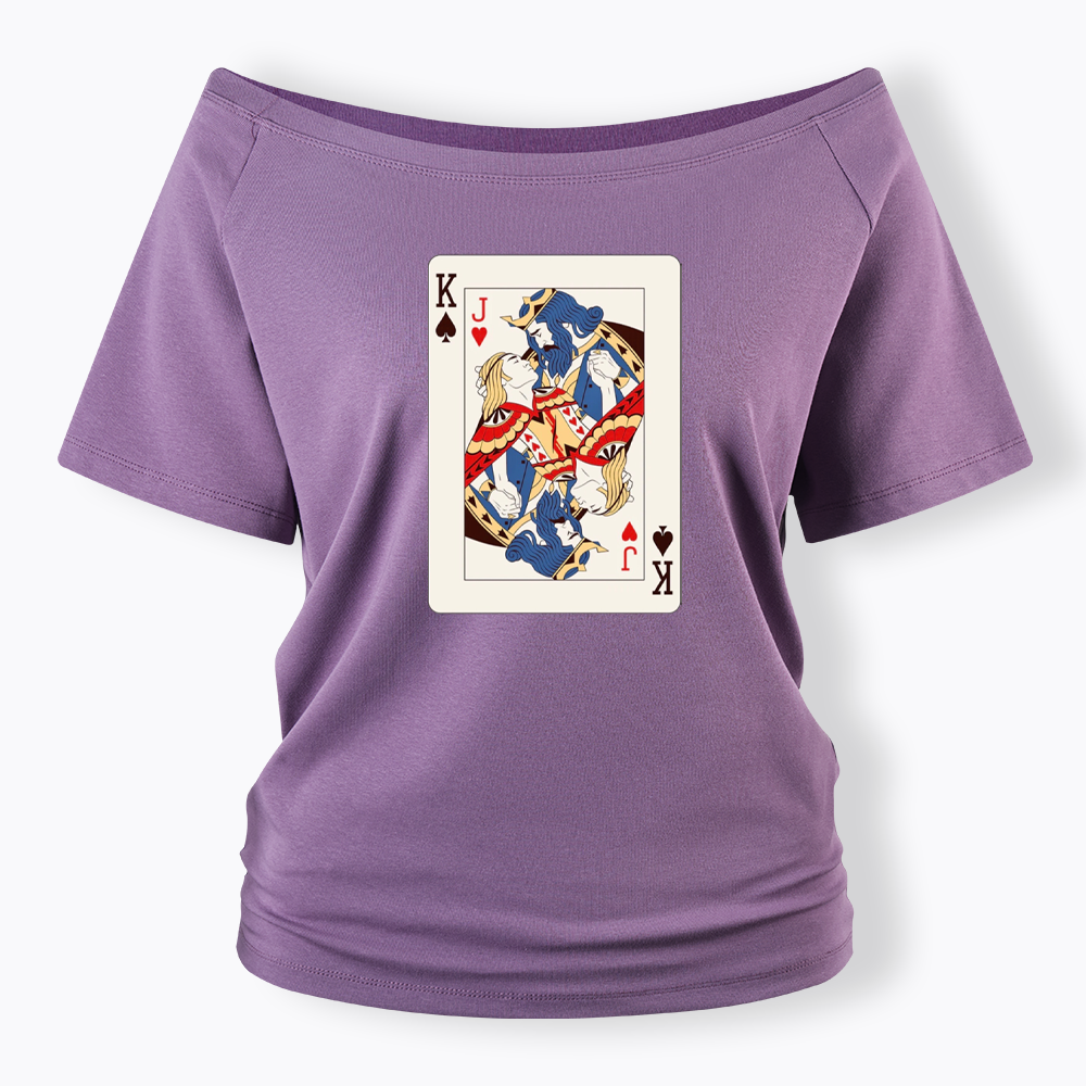 Deck Of Cards King Jack Off Shoulder T-shirt