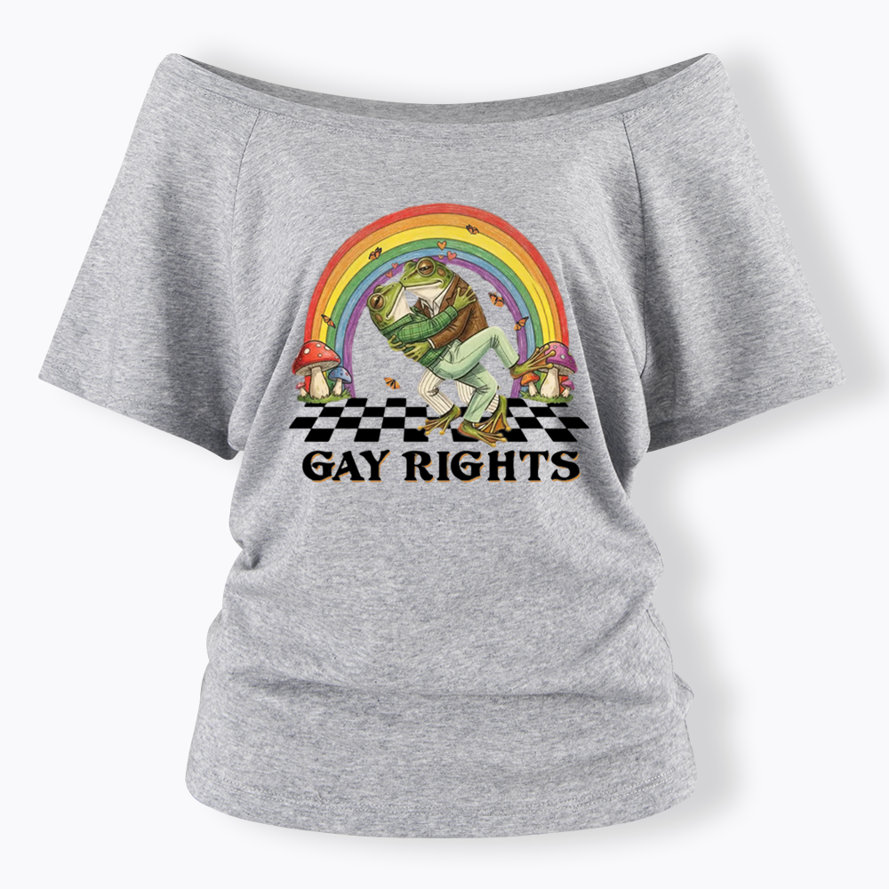 Pride Flag Off Shoulder T-shirt