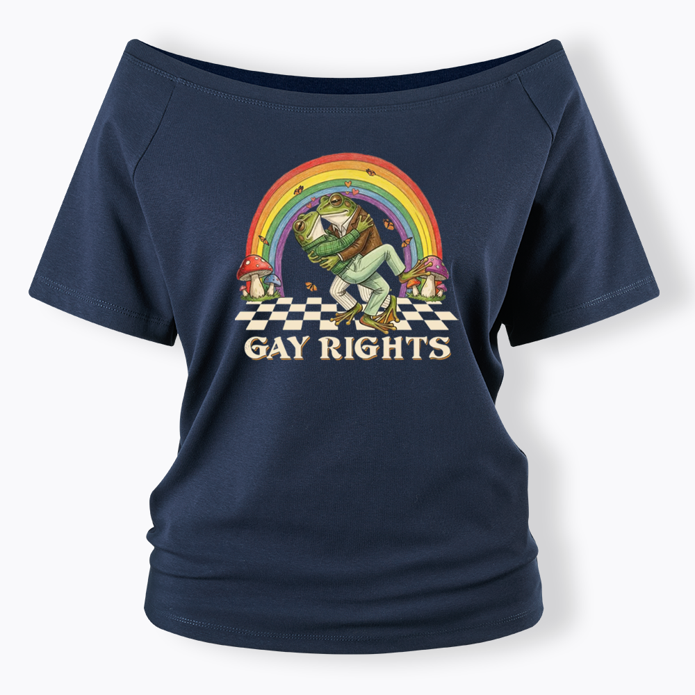 Pride Flag Off Shoulder T-shirt