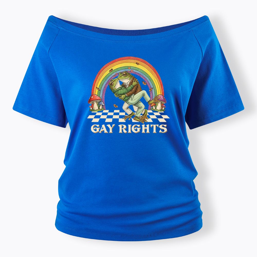 Pride Flag Off Shoulder T-shirt