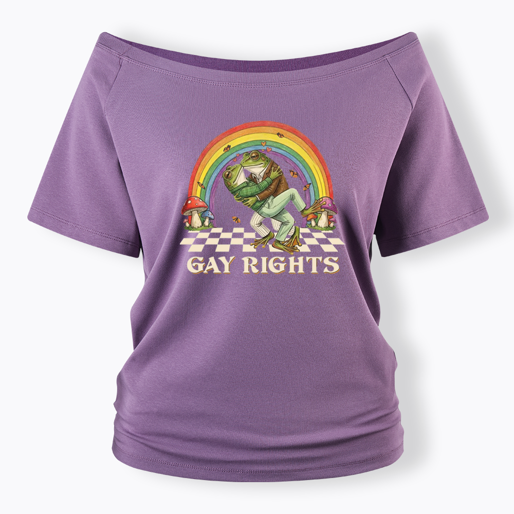 Pride Flag Off Shoulder T-shirt