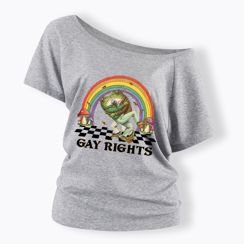 Pride Flag Off Shoulder T-shirt