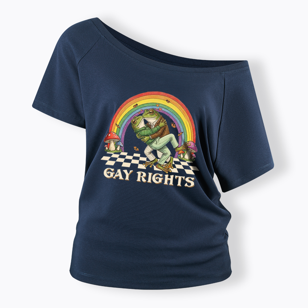 Pride Flag Off Shoulder T-shirt