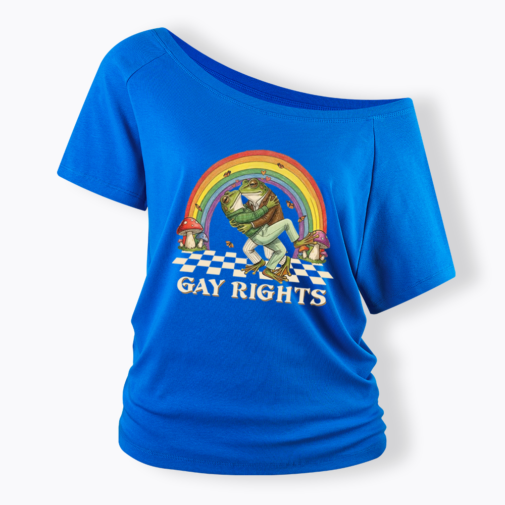Pride Flag Off Shoulder T-shirt