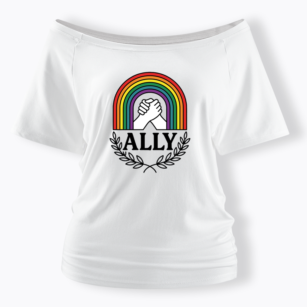 Lgbtq Ally Off Shoulder T-shirt