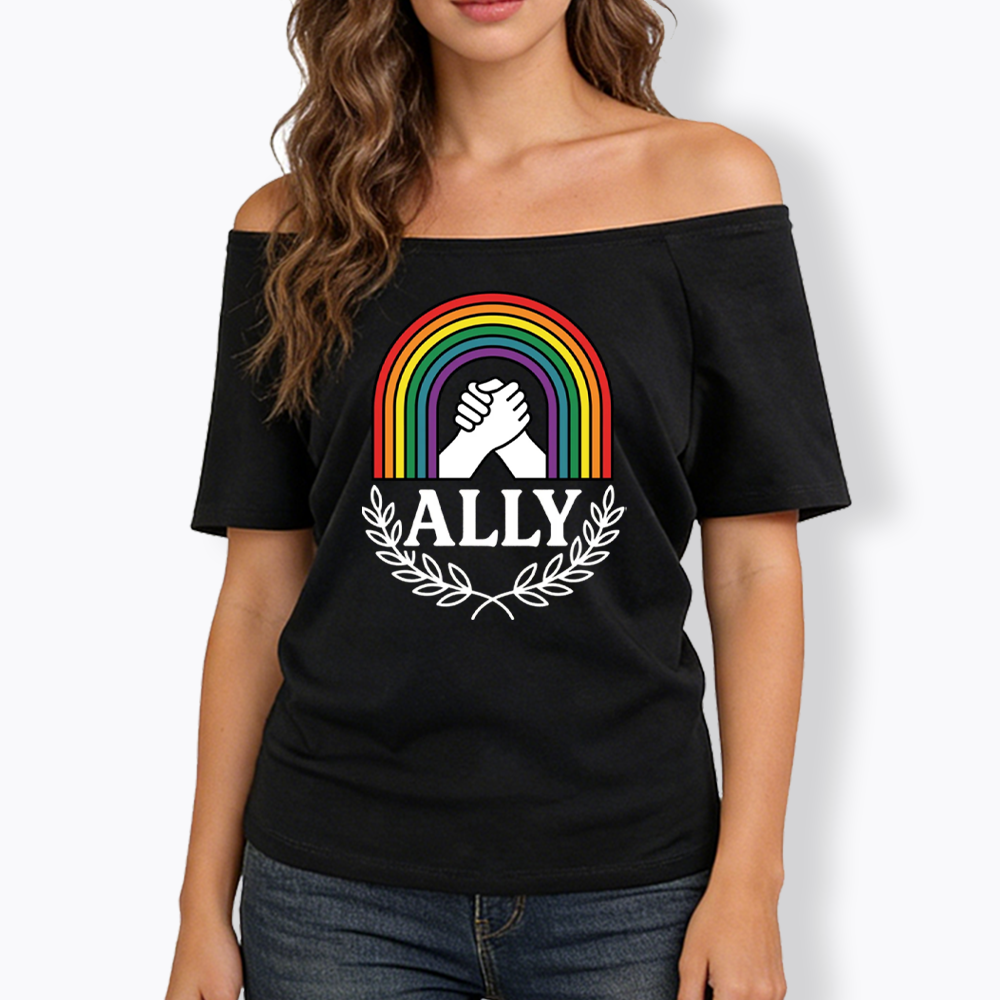 Lgbtq Ally Off Shoulder T-shirt