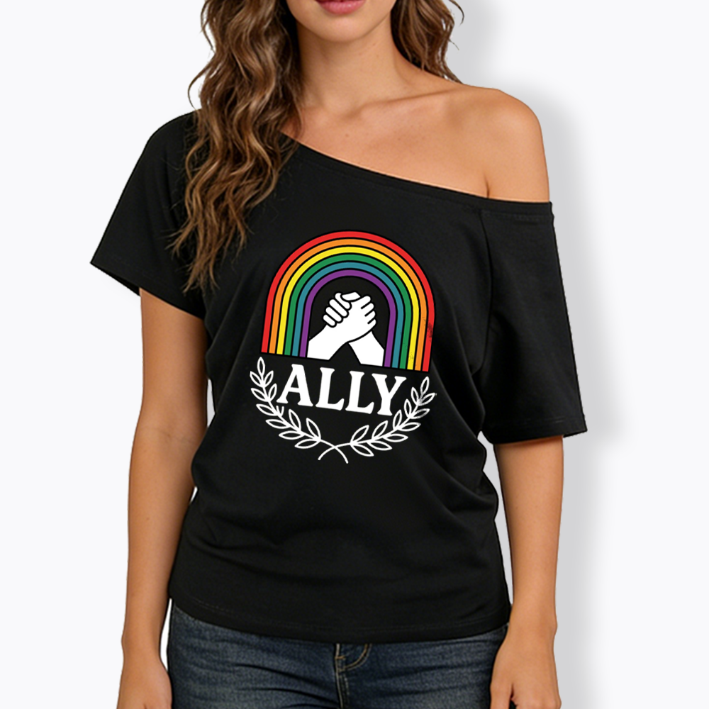 Lgbtq Ally Off Shoulder T-shirt