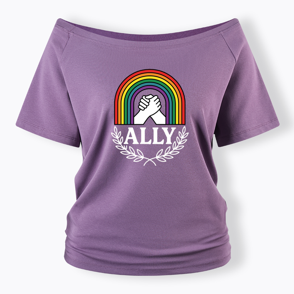 Lgbtq Ally Off Shoulder T-shirt
