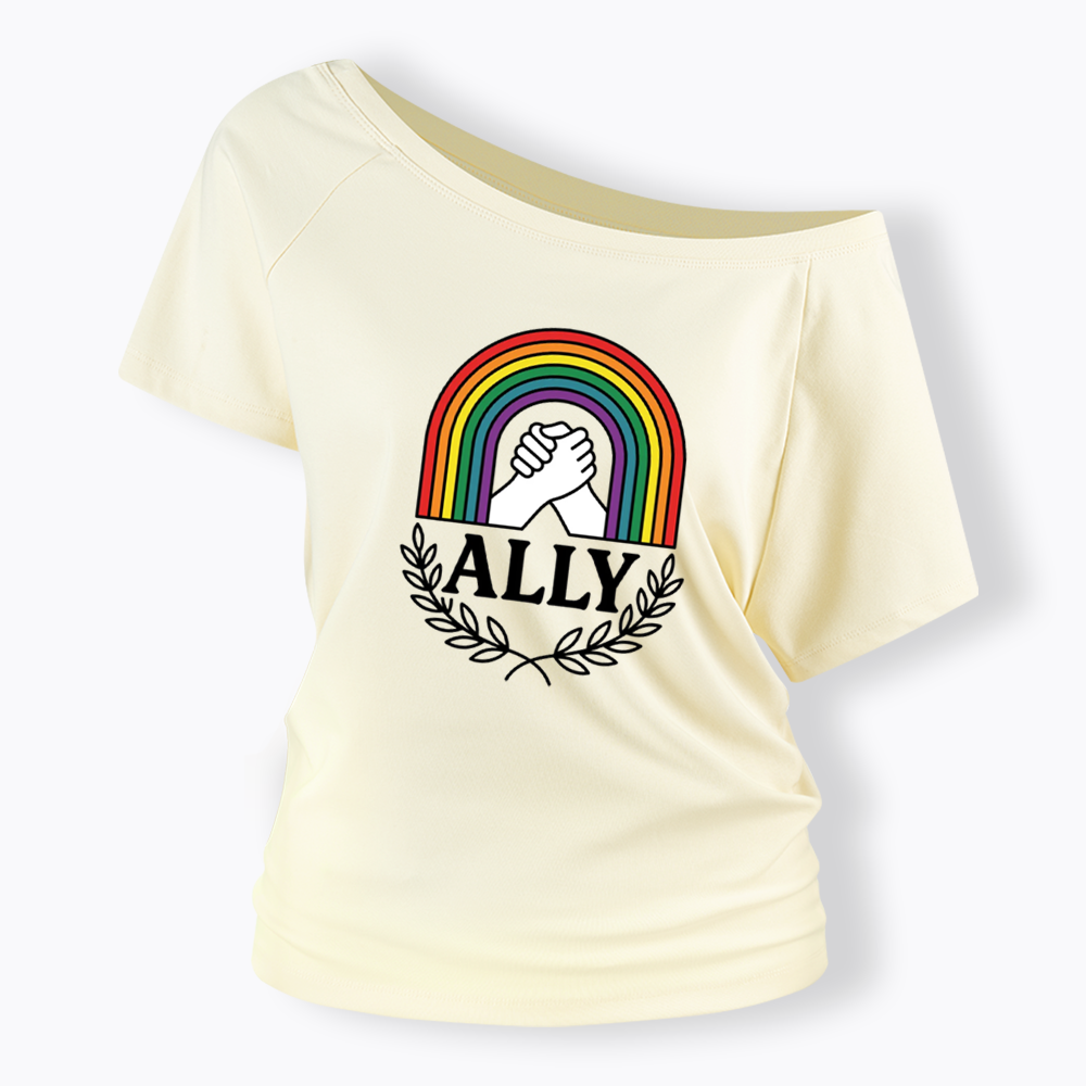 Lgbtq Ally Off Shoulder T-shirt