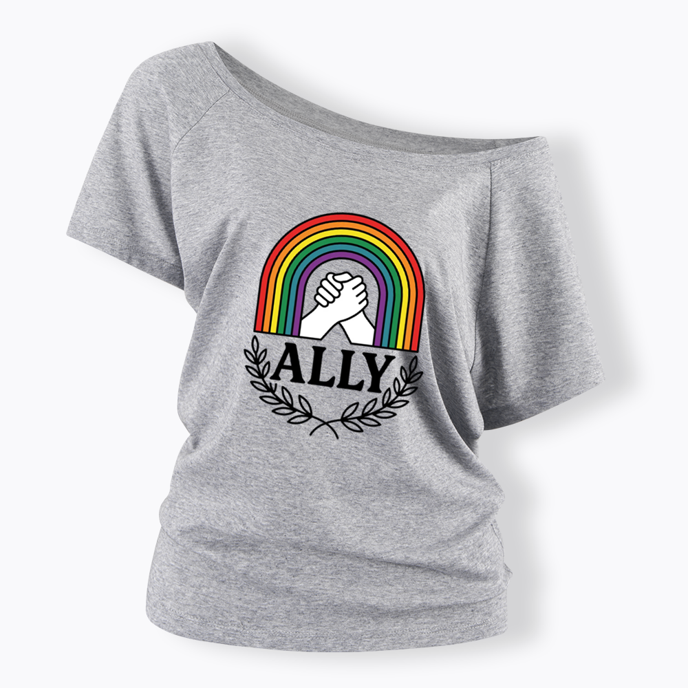 Lgbtq Ally Off Shoulder T-shirt