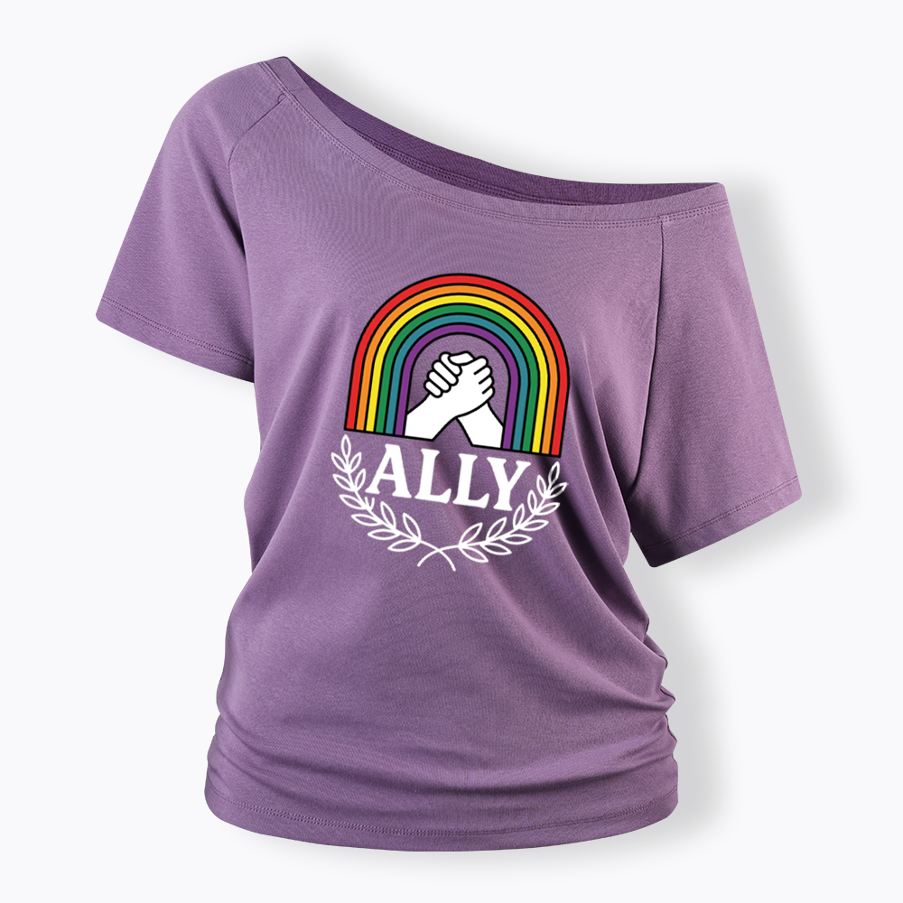 Lgbtq Ally Off Shoulder T-shirt