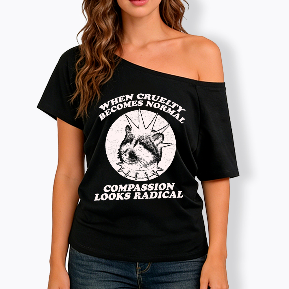 Feral Resistance Political Activist Off Shoulder T-Shirt