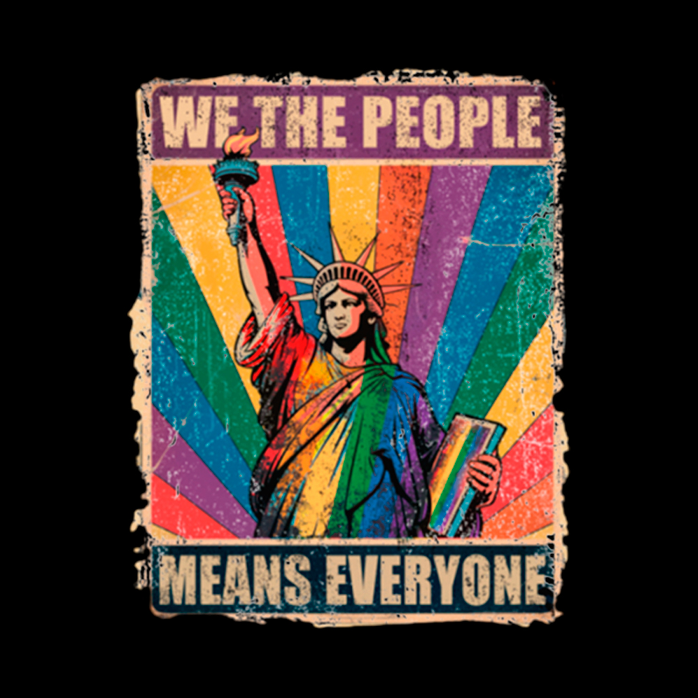 We the People Means Everyone LGBT Pride Off Shoulder T-Shirt