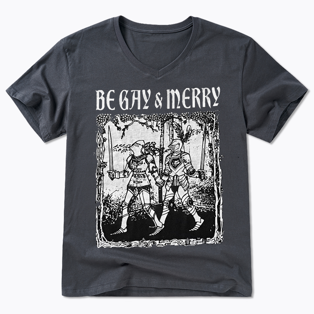 Merry Black V-Neck Classic T-Shirts